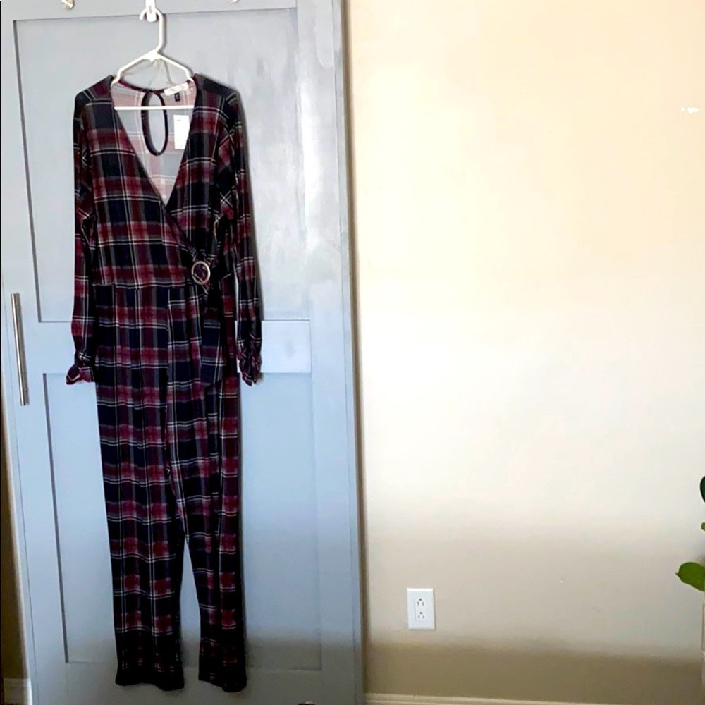 NWT Plaid jumpsuit
